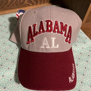 ALABAMA Embroidered Baseball Snap Back Cap Hat, Gray/Maroon, NEW